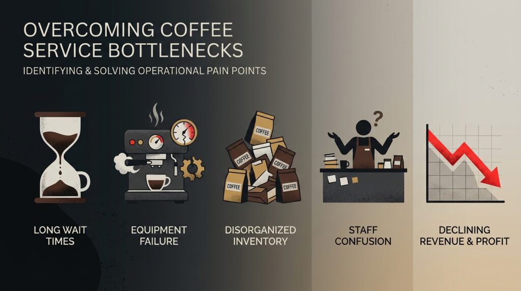 Illustration of coffee service bottlenecks during peak hospitality service